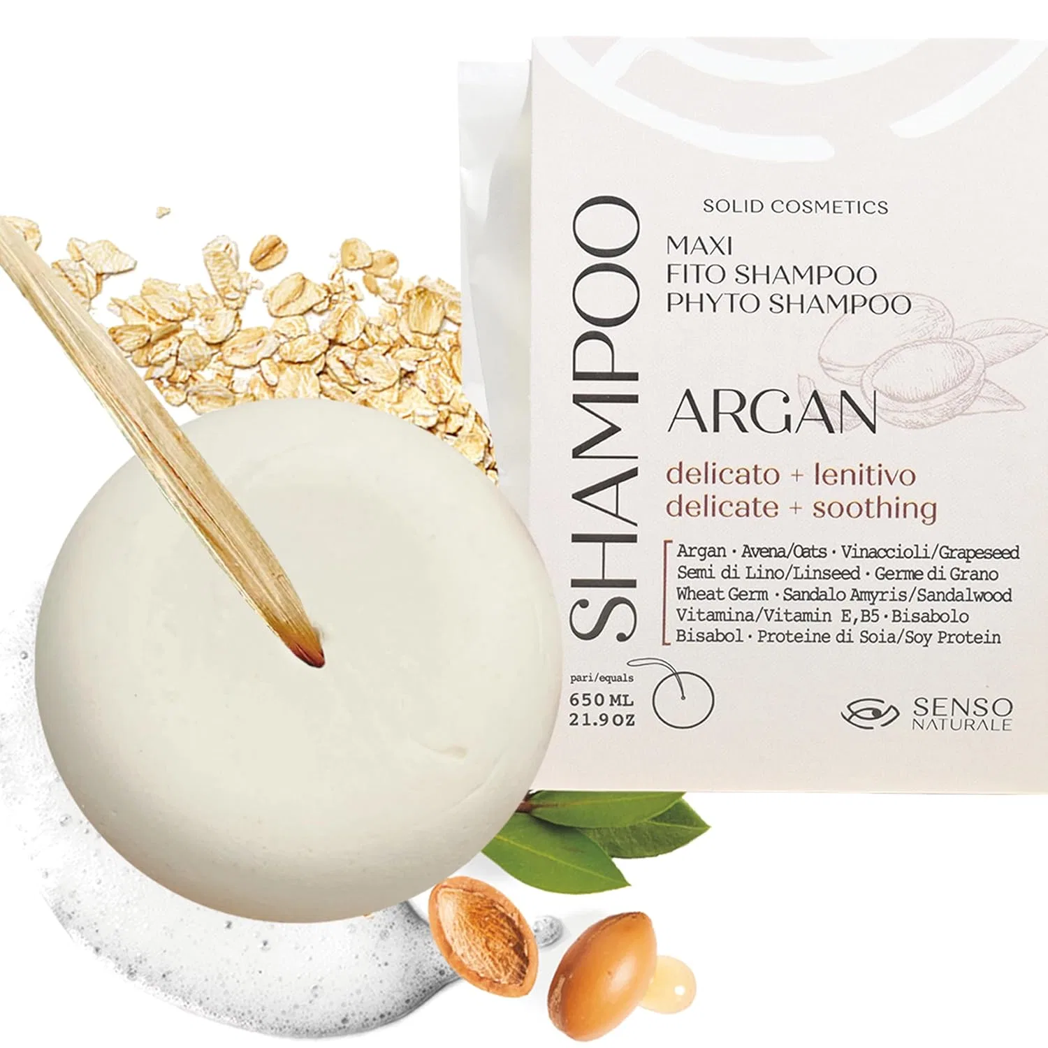 Твердый шампунь Soothing для чувствительной кожи головы от Senso Naturale Senso Naturale