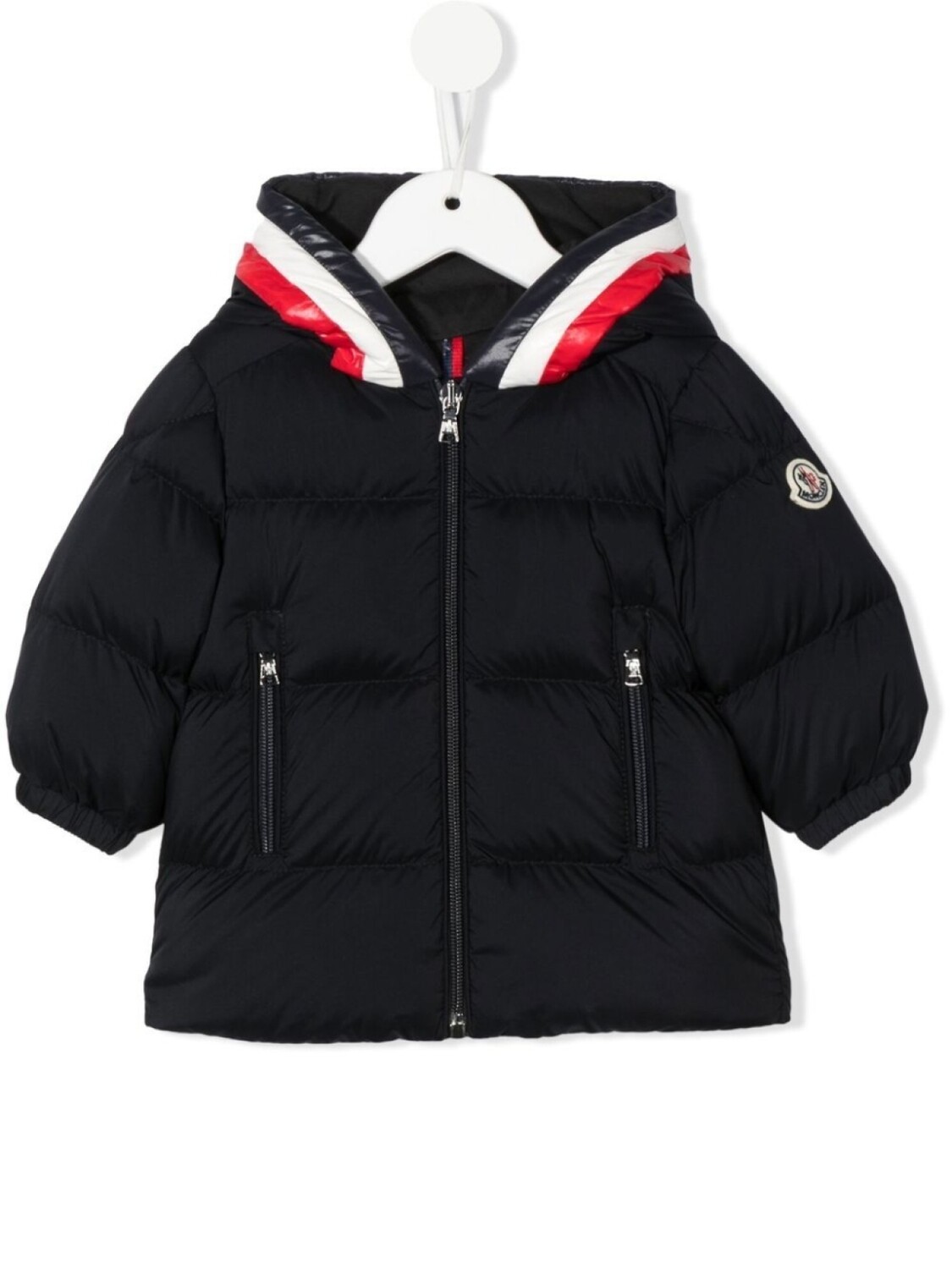 

Moncler Enfant пуховик с капюшоном, синий