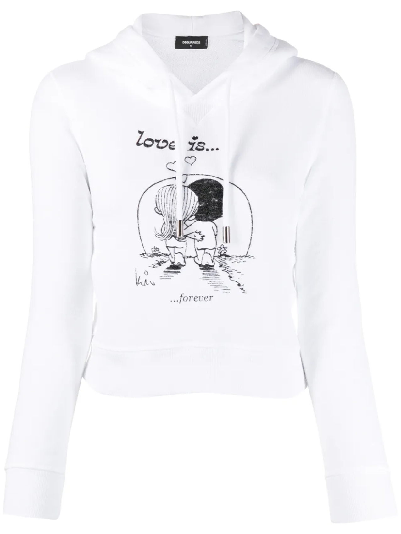 

DSQUARED2 укороченное худи Love is Forever, белый