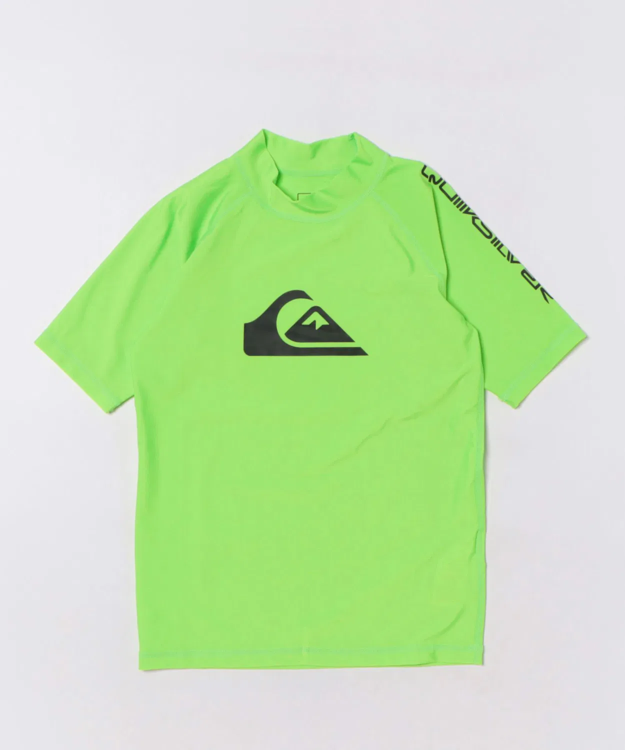 Рашгард с коротким рукавом QUIKSILVER ALL TIME SR YOUTH, быстросохнущий, UPF50+, стретч, зеленый