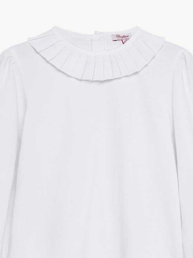 Детская блузка Lottie с плиссированным воротником из джерси Trotters, White — фото 3
