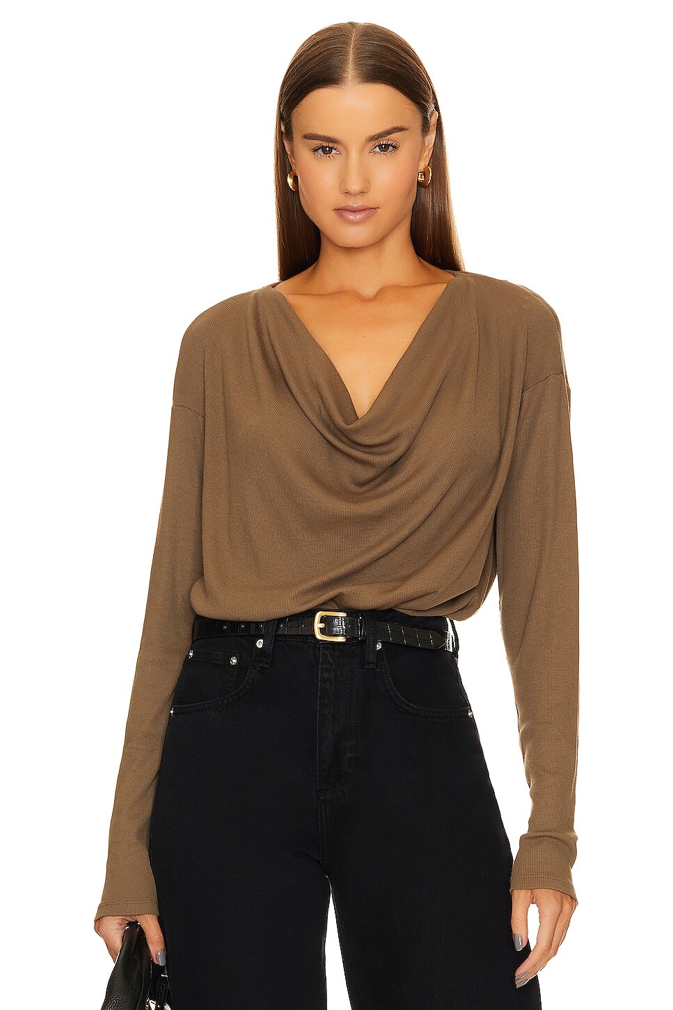 

Блузка Bobi Cowl Neck, цвет Olive Tree