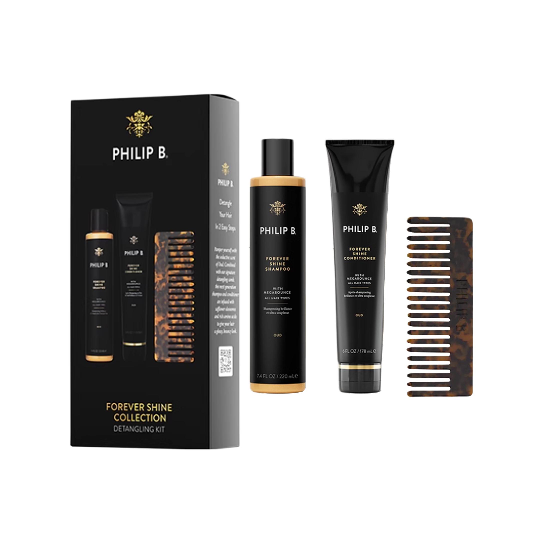 

Набор шампуня и кондиционера Ebony Agarwood очищение и разглаживание 178мл+220мл+расческа PHILIP B