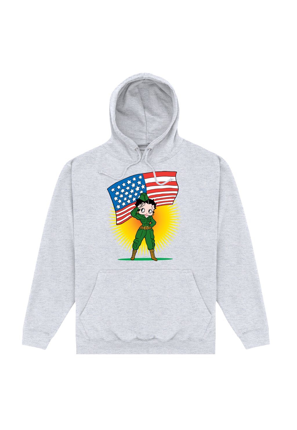 

Толстовка BETTY BOOP USA PATRIOTIC ARMY Henry Tiger, светло-серый