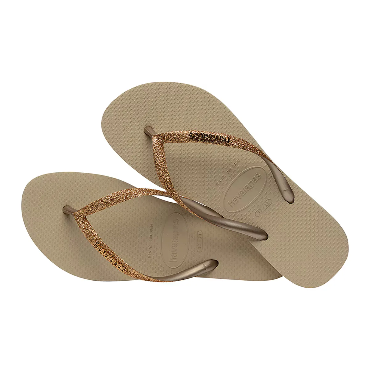Женские шлепанцы для ванны Slim Glitter Ii Havaianas, песочный — фото 2