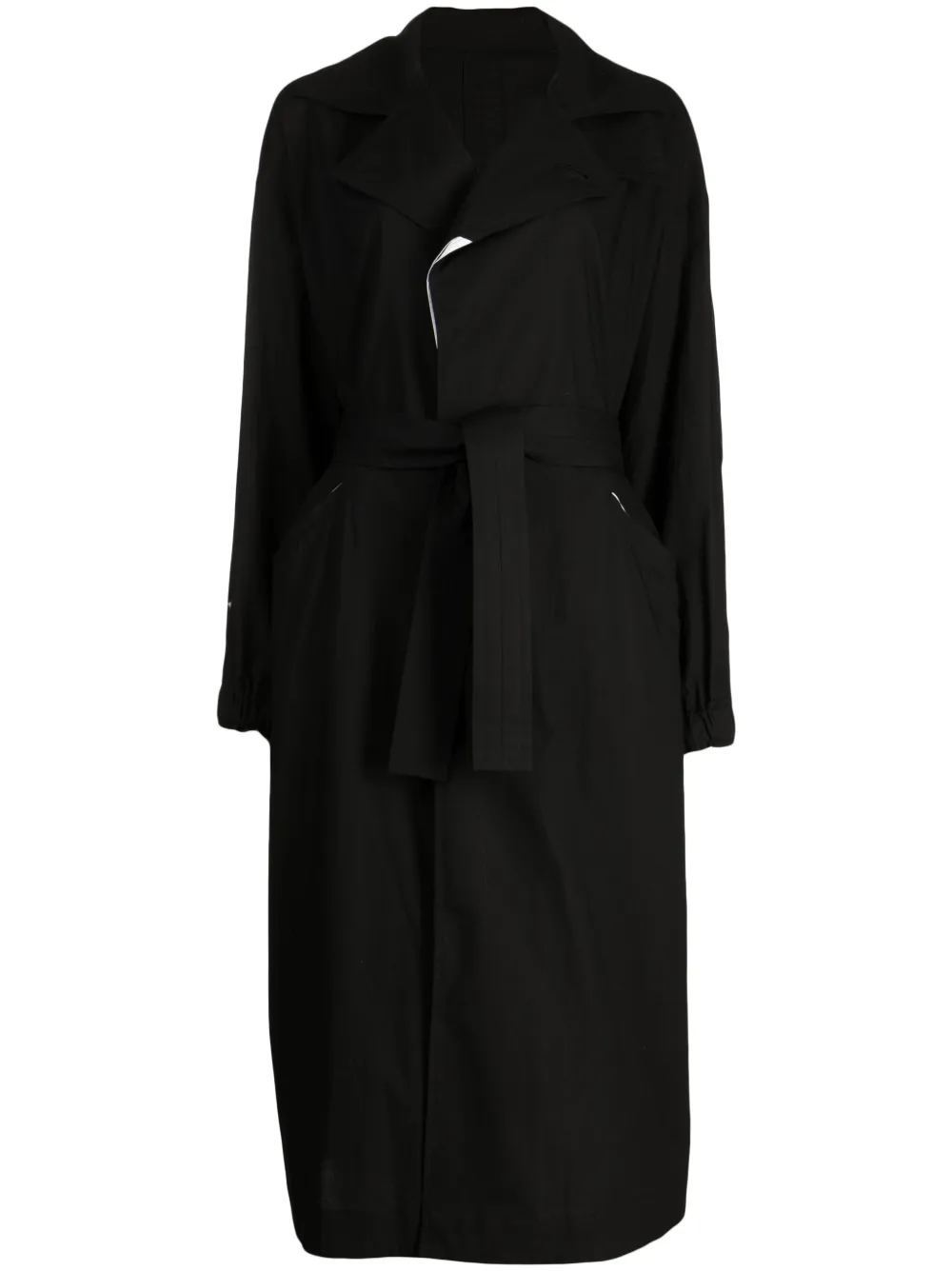 

Тренч с поясом Yohji Yamamoto, черный
