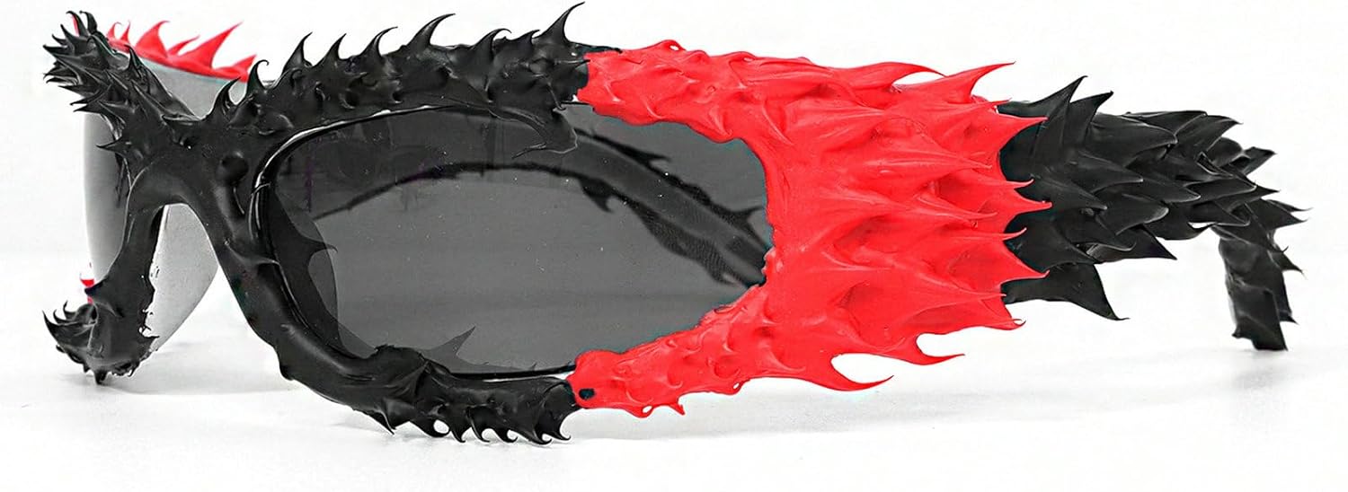 

Солнцезащитные очки в стиле панк Y2K ручной работы с эффектом капельного клея для мужчин и женщин, роскошные солнцезащитные очки-маска для мужчин 2025 года. Стильные очки-маска mincl, C1