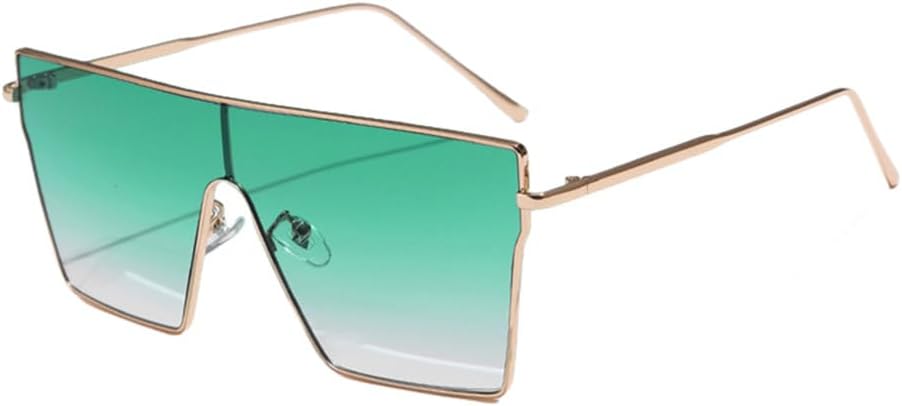 

Винтажные металлические солнцезащитные очки для женщин, солнцезащитные очки в стиле стимпанк для мужчин, очки с плоской верхней частью, крупной оправой и градиентными линзами generic, 4