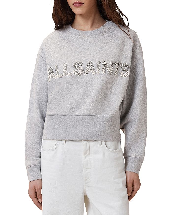 

Свитшот Separo с искусственным жемчугом ALLSAINTS, серый