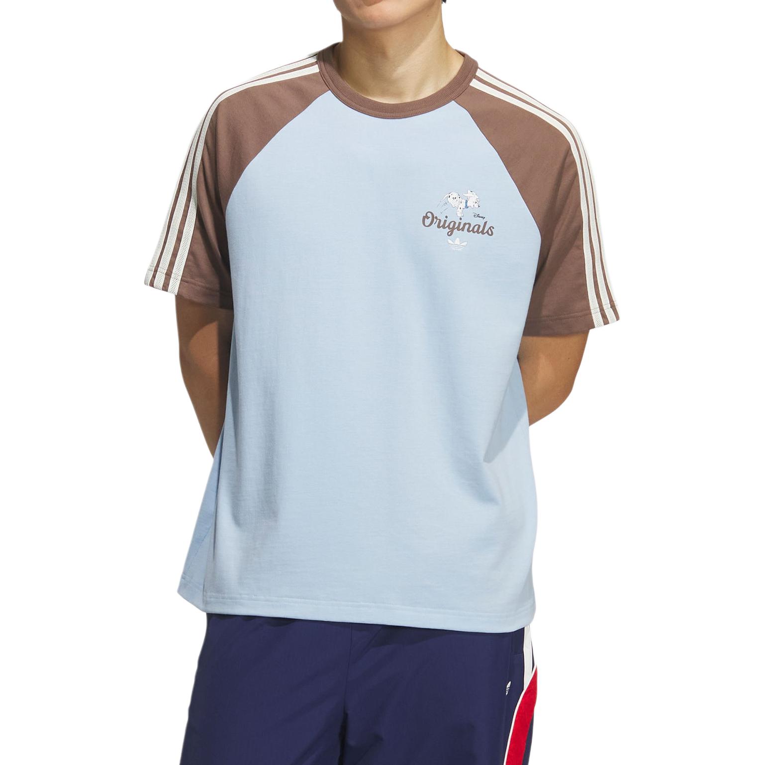 Футболка Dishini, Lianmingkuan x Disney Dalmatian Raglan Unisex Adidas Originals, сине-коричневый — фото 2