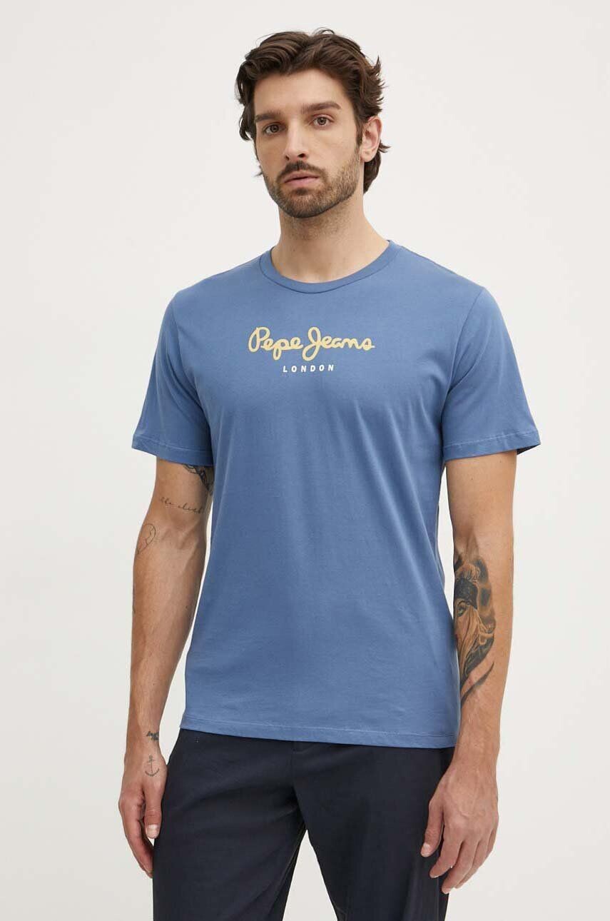

Хлопковая футболка Pepe Jeans Eggo, синий