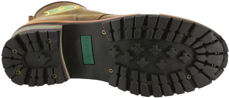 Мужские рабочие ботинки Skechers John Deere: Cascades из кожи на шнуровке, темно-коричневый — фото 3