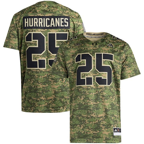 Мужская футболка #25 camo miami hurricanes honor & support premier strategy Adidas — фото 2