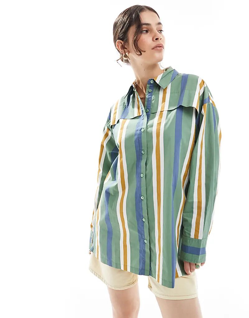

Рубашка с кокеткой ASOS DESIGN в полоску