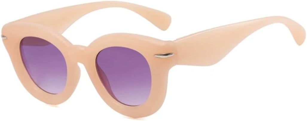 

Солнцезащитные очки с защитой UV400 | Маленькая круглая оправа, цветные линзы | Для женщин и мужчин, для занятий спортом на открытом воздухе и вождения DSVIGF, Pink Gray