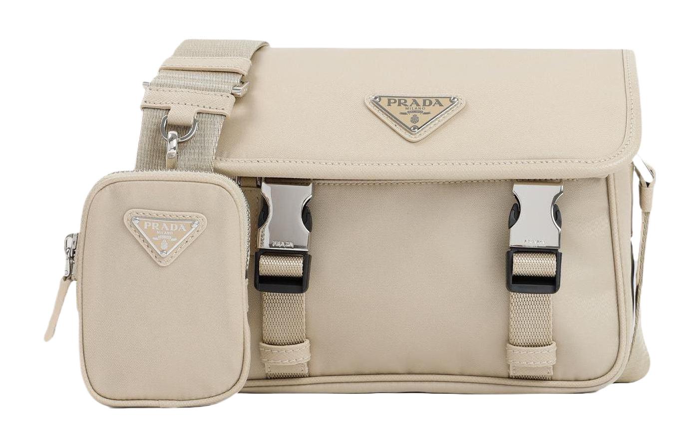 

Полиамидная коричневая поясная сумка мужская PRADA