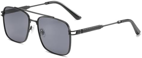 

Солнцезащитные очки 2026 года для женщин, квадратные металлические, винтажные, мужские, с антибликовым покрытием для вождения, градиентные, женские, UV400 MTZJH, Black Gray