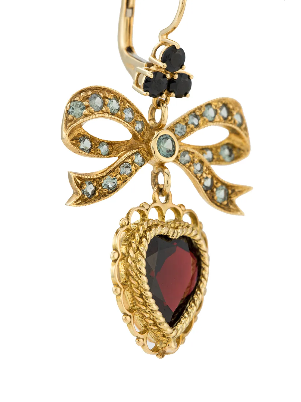 Серьги-подвески из желтого золота с гранатом DOLCE & GABBANA, золотой — фото 3