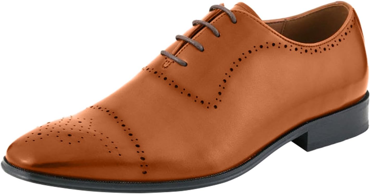

Мужские оксфорды Amali с текстурированным носком, мужские оксфорды из высококачественной искусственной кожи, универсальная официальная обувь для любого случая, Cognac (Wyatt)