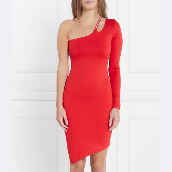 

Облегающее платье с логотипом Tommy Hilfiger, красный