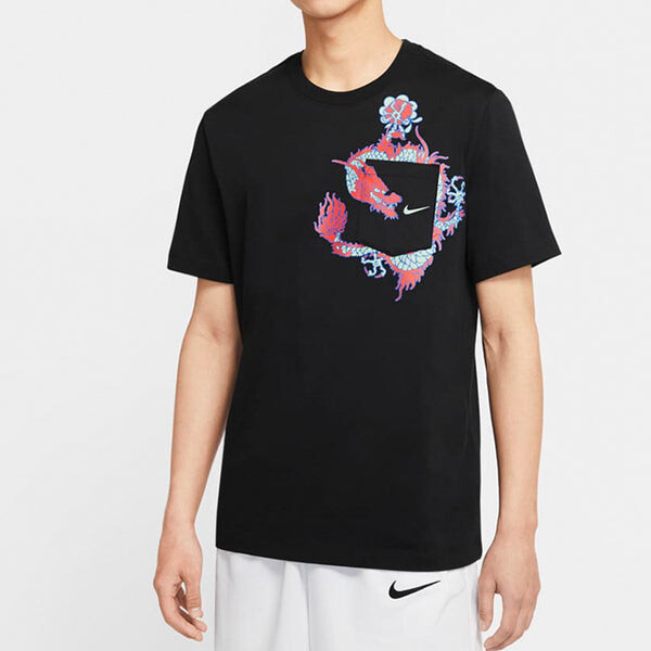 Футболка exploration pattern basketball pocket short sleeve black Nike, черный — фото 3