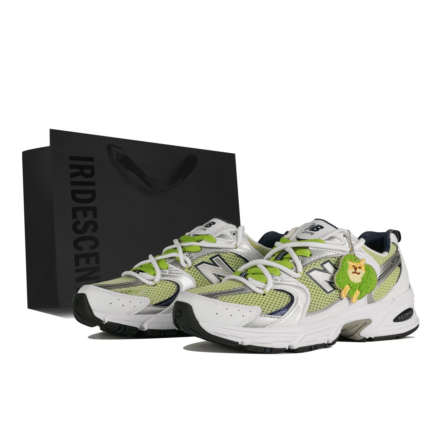 

New Balance NB 530 амортизирующие и дышащие кроссовки для беска низкие унисекс белый зеленый