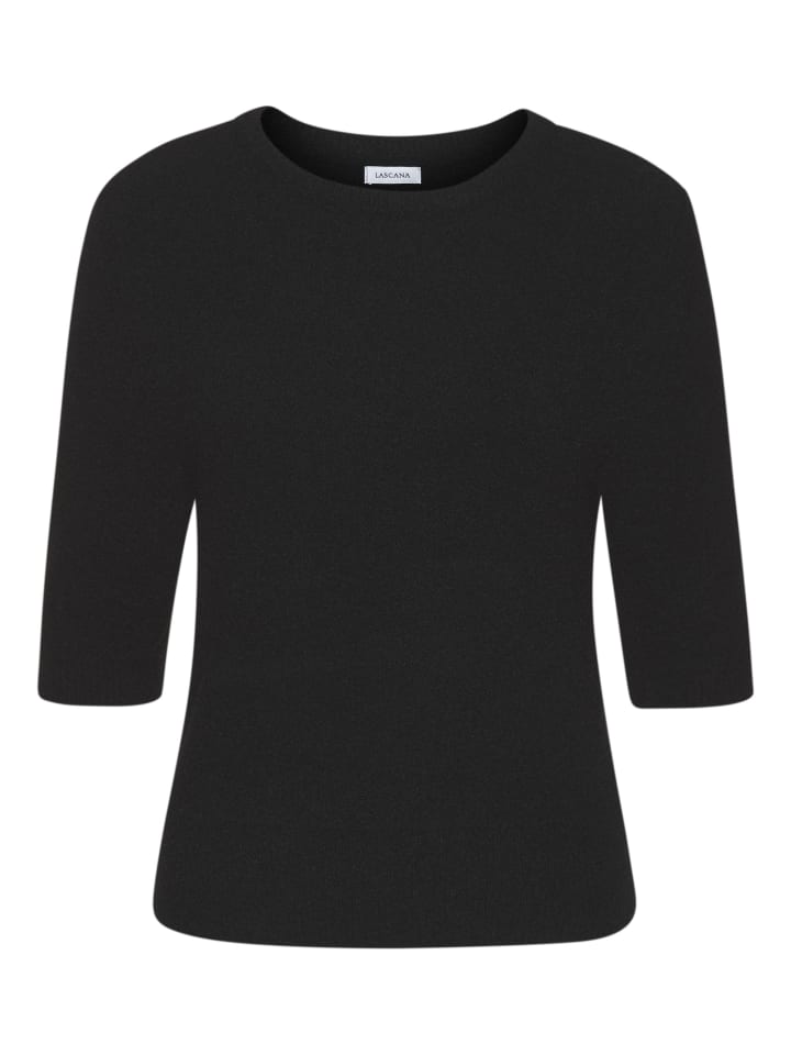 

Свитер с короткими рукавами черного цвета LASCANA