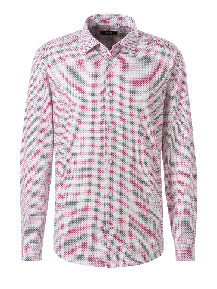 

Рубашка с длинными рукавами с белым и пурпурным принтом H.I.S