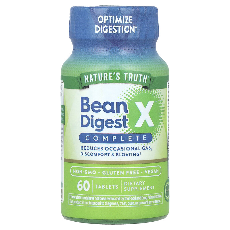 

Nature's Truth, Bean Digest X Complete, 60 таблеток