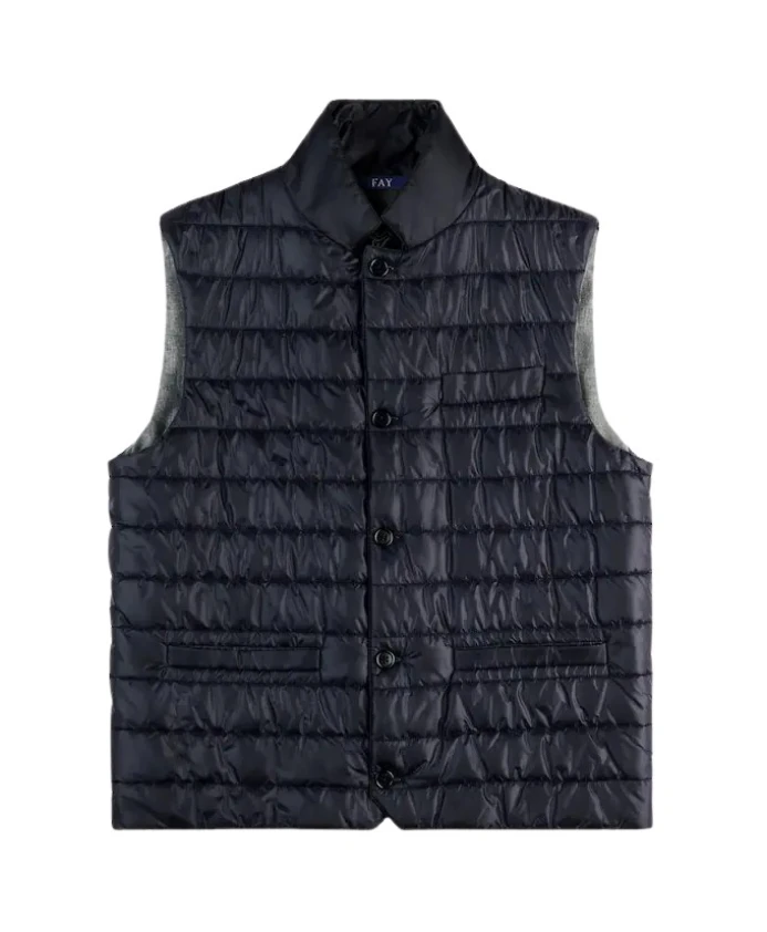 

Стеганый жилет с лацканами Fay, синий