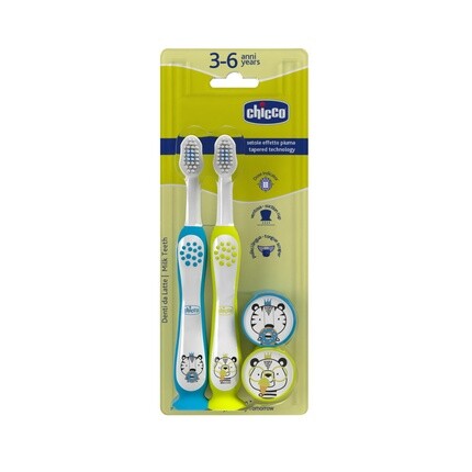 

Зубная щетка для детей 3-6 лет Тигр и Панда 2 шт Chicco