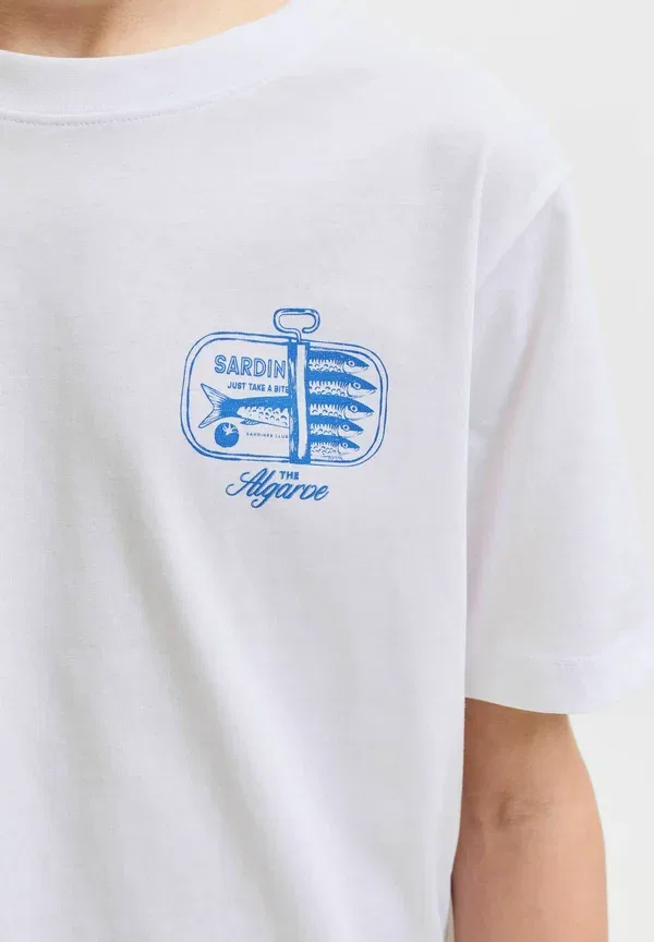 Футболка с принтом Jack & Jones Junior, ярко-белый — фото 4