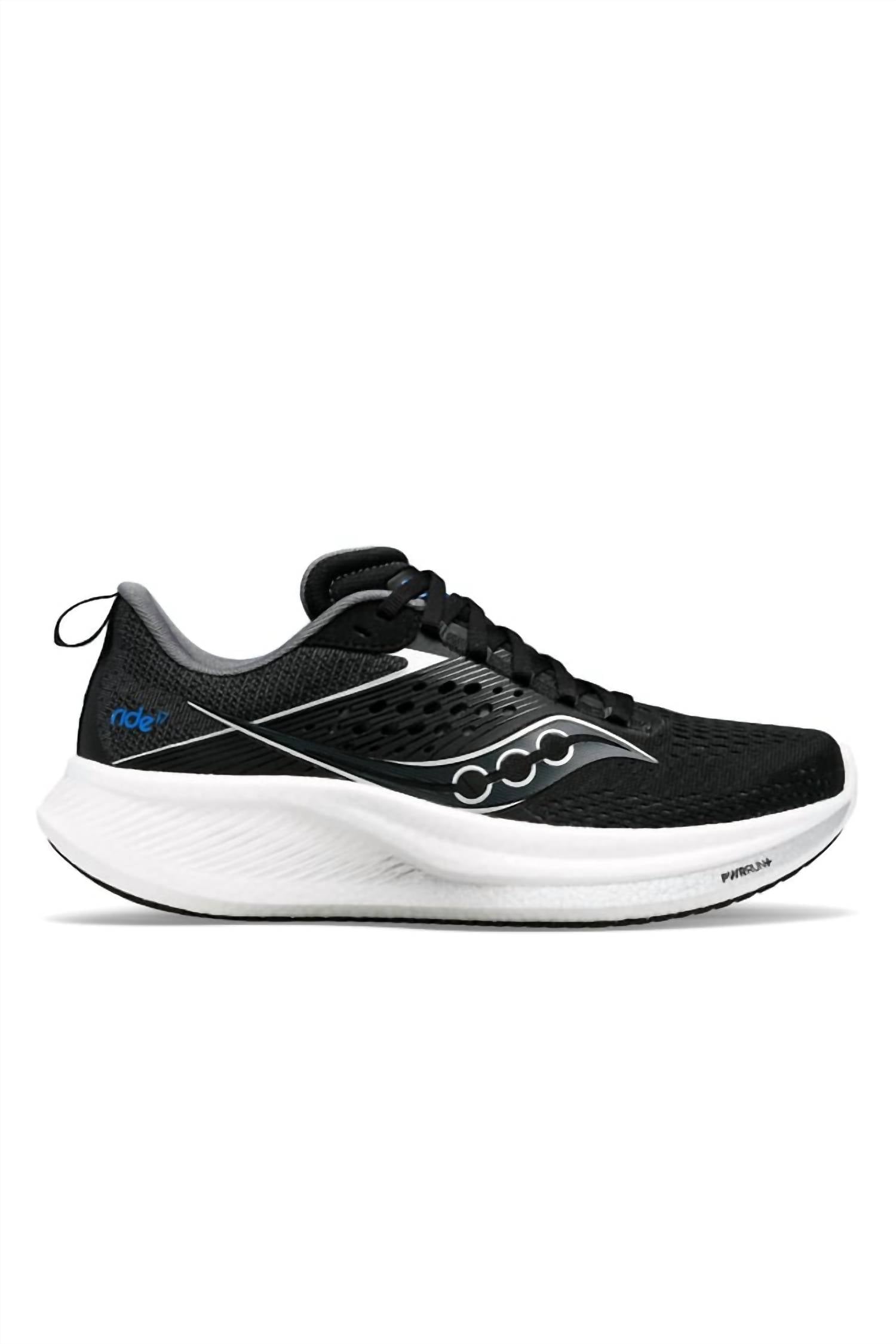 Женские кроссовки Ride 17 Wide в черно-белом цвете SAUCONY