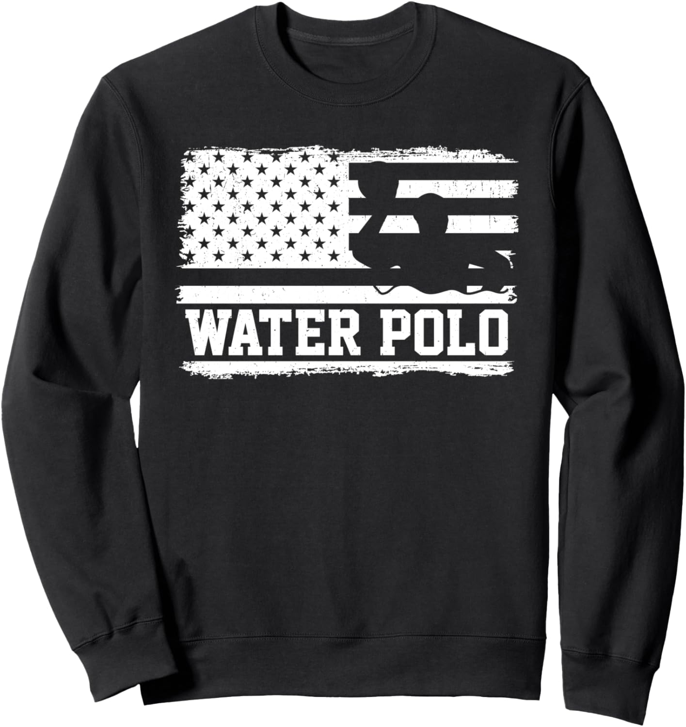 

Толстовка с американским флагом для игрока в водное поло Waterpolo Game Water Polo Player, черный
