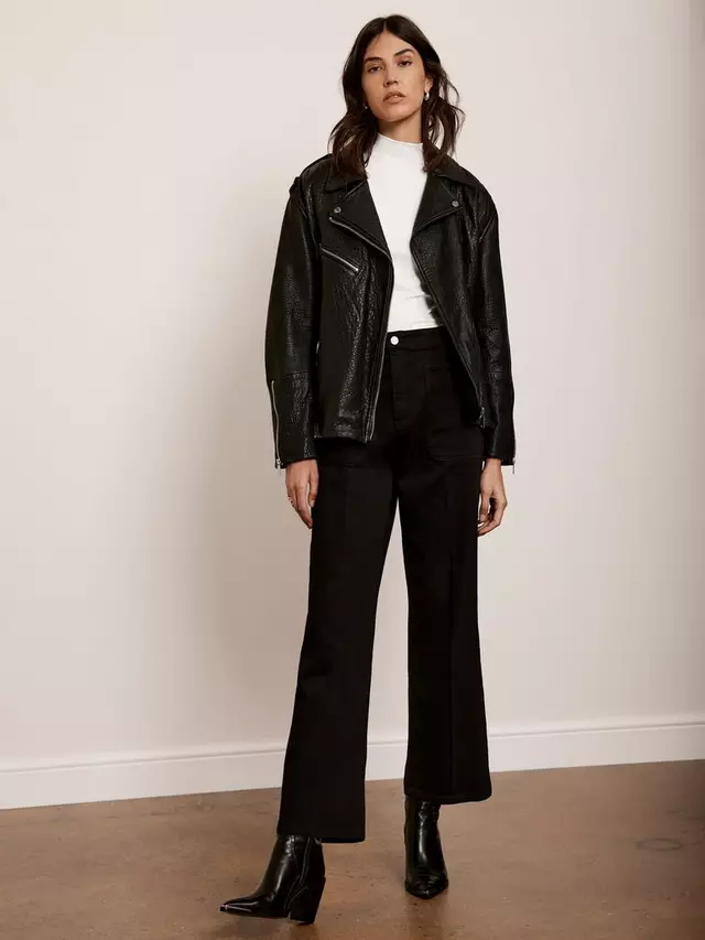 

Джинсы Mint Velvet Cropped Wide Leg, черный