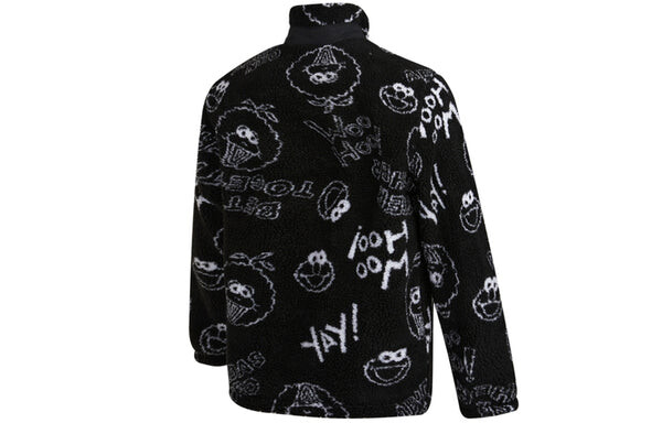 Куртка adidas neo x SESAME STREET Crossover Limited Full Print Polar Fleece Long Sleeves Jacket Black, черный — фото 2