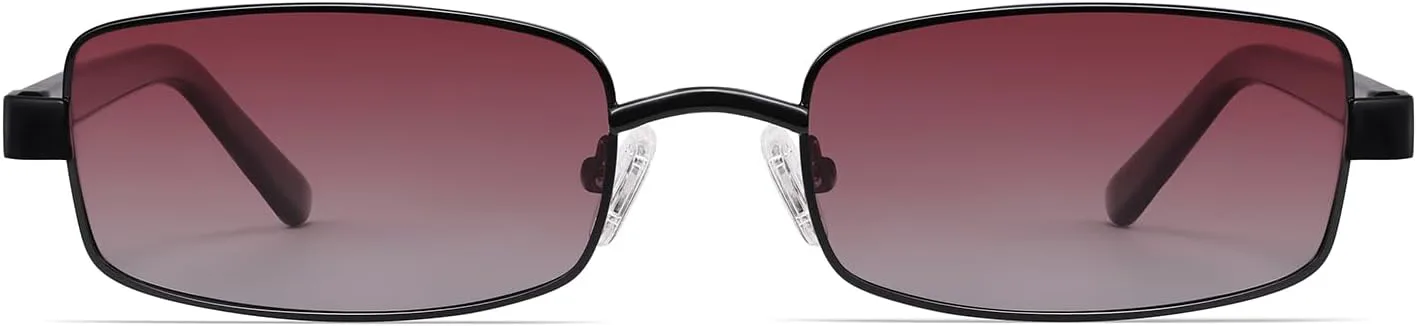 

Солнцезащитные очки VANLINKER Retro Rectangle Polarized для женщин и мужчин, маленькие, в стиле 90-х, модные, тонкие, узкие, прямоугольная оправа VL9684, Black/Red