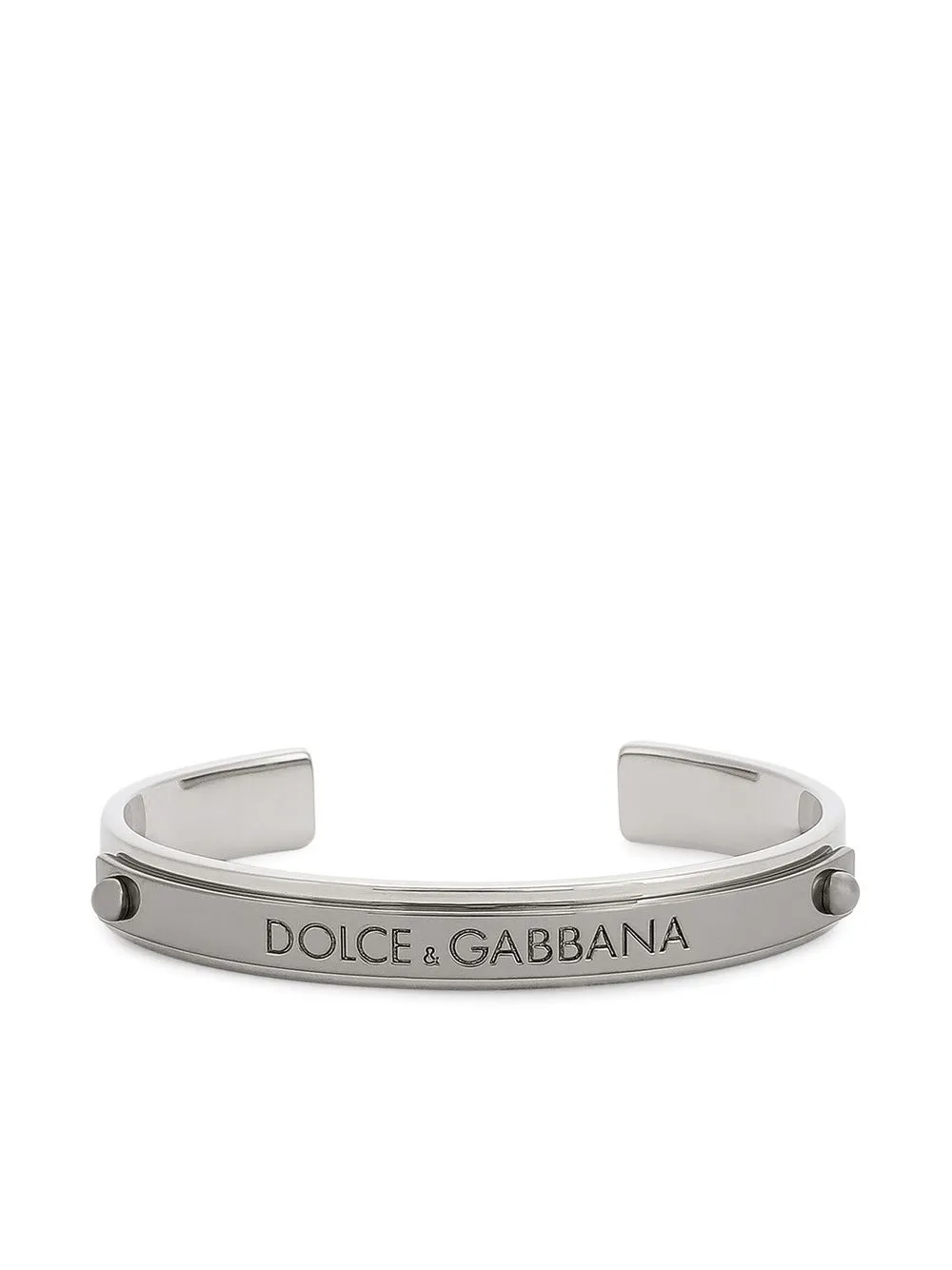 

Браслет-кафф с гравировкой логотипа DOLCE & GABBANA, серебряный