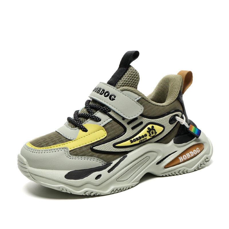 

Детские повседневные нескользящие легкие амортизирующие кроссовки Kids' BOBDOG, черный/синий