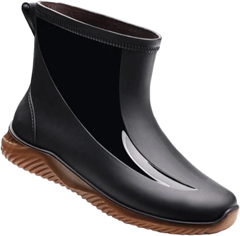 

Мужские короткие резиновые сапоги Wjnvfioo, противоскользящие, износостойкие, для улицы, с хлопком, водонепроницаемые, коричневый