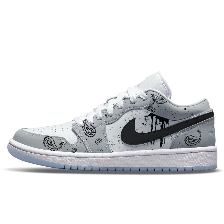

Кроссовки Air Jordan 1 Vintage Basketball Shoes Women's Low-top White/gray, серый