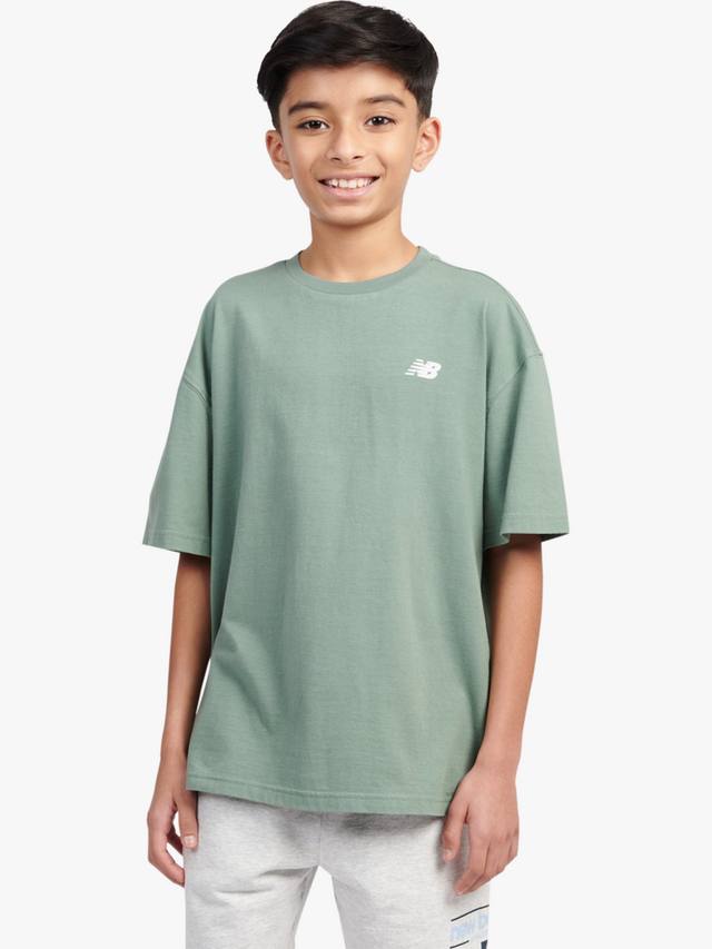 

Детская хлопковая футболка с принтом Queue New Balance, Dark Juniper