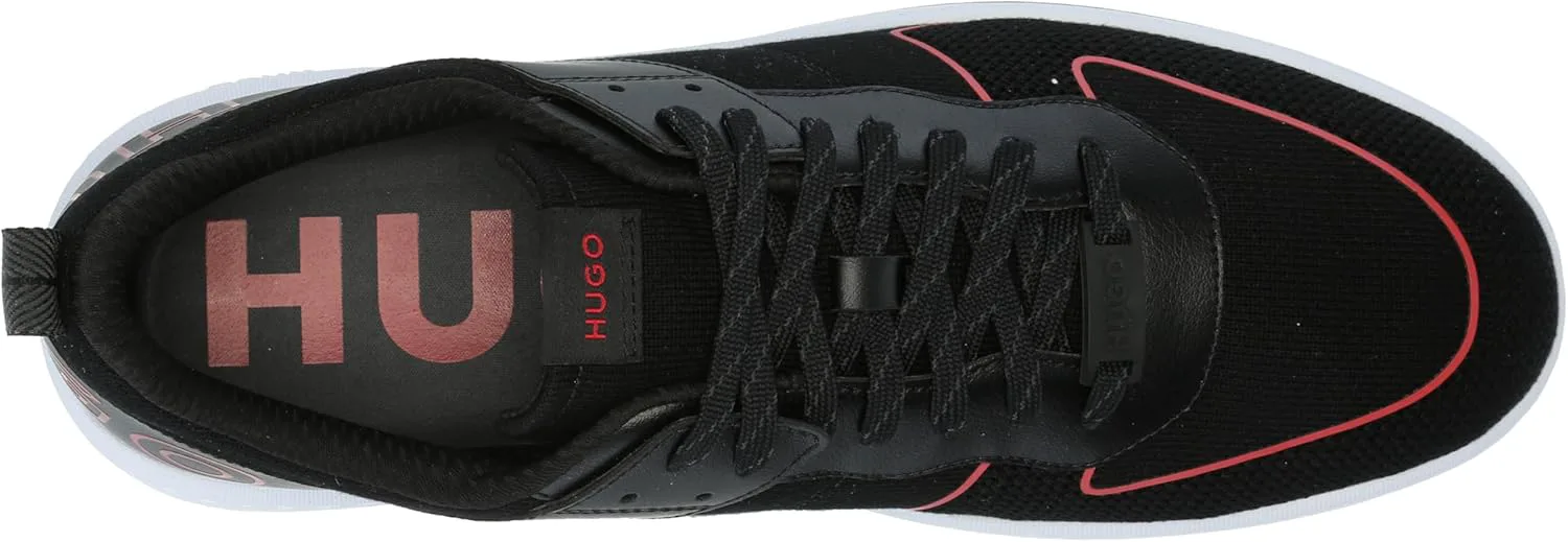 

Кроссовки Hugo Mens Back с логотипом и шнуровкой, черный