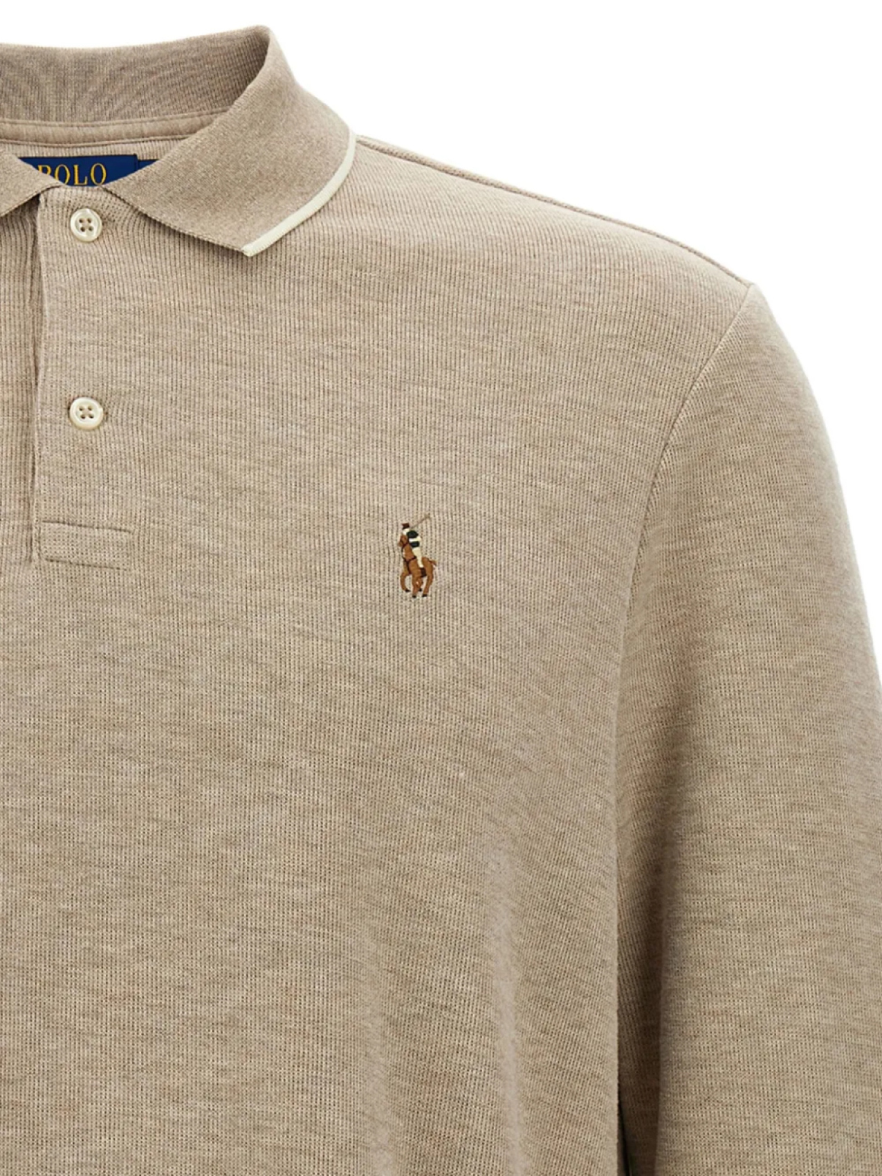 Рубашка поло с длинным рукавом Polo Ralph Lauren, нейтральный — фото 3