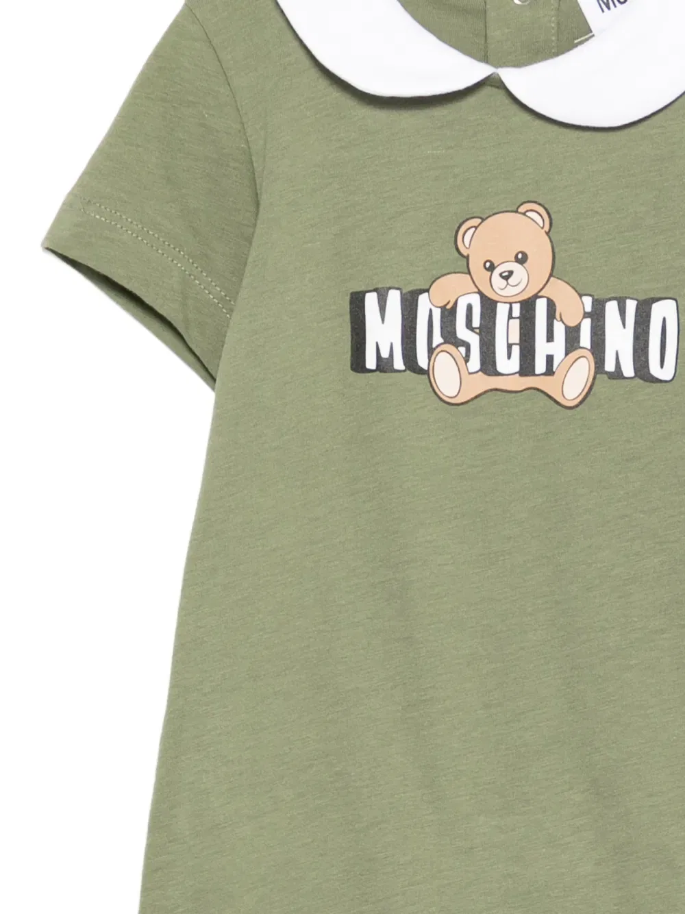 Комбинезон с графическим принтом в виде плюшевого мишки Moschino Kids, зеленый — фото 3