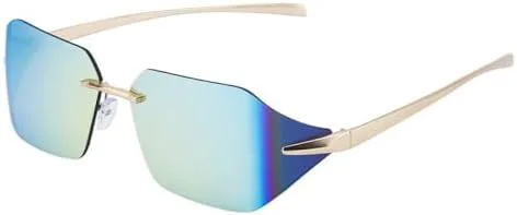 

Солнцезащитные очки в стиле панк без оправы, прямоугольные, для женщин, модные, с металлической оправой, для мужчин, ретро, ​​с круговой оправой MTZJH, C4goldfilm