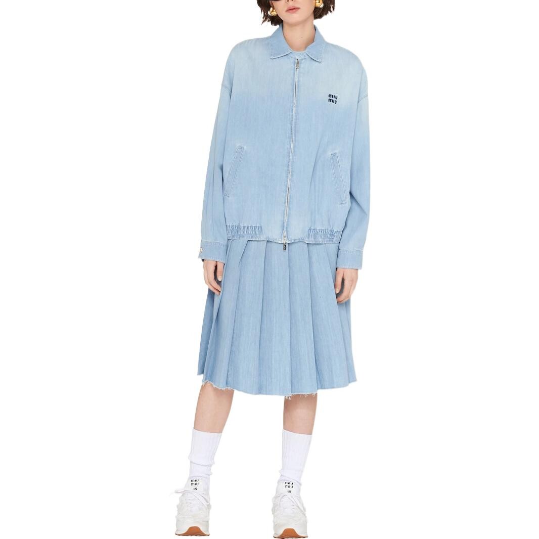 

Джинсовая куртка женская синяя Miu Miu