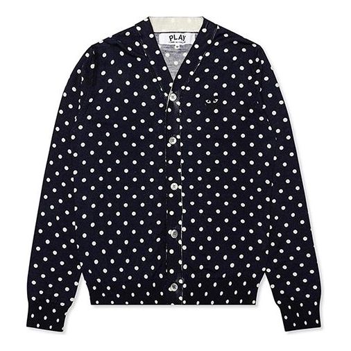 

Кардиган COMME des GARCONS PLAY Polka Dot Cardigan Black Emblem 'Navy' AZ-N038-051-2, темно-синий