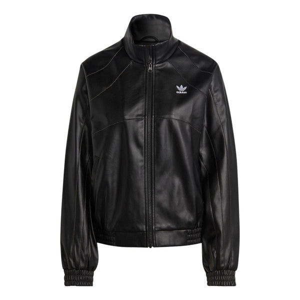 

Куртка adicolor trefoil faux leather jacket Adidas, черный