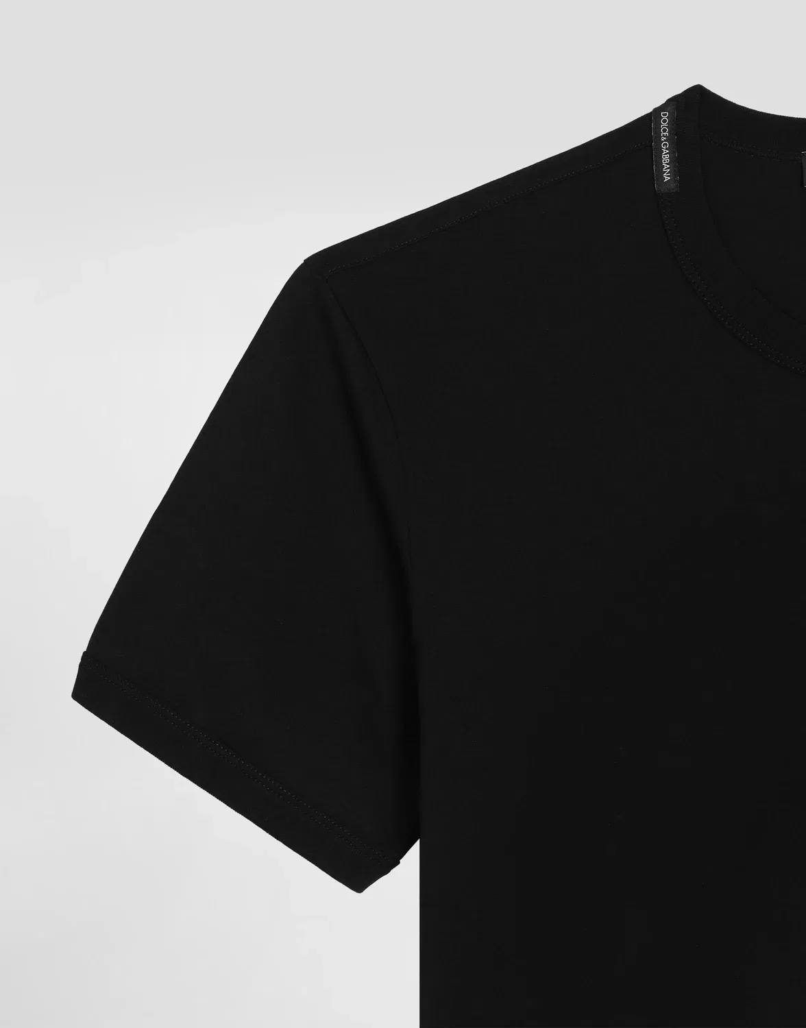 Хлопковая футболка с нашивкой DOLCE & GABBANA, черный — фото 4